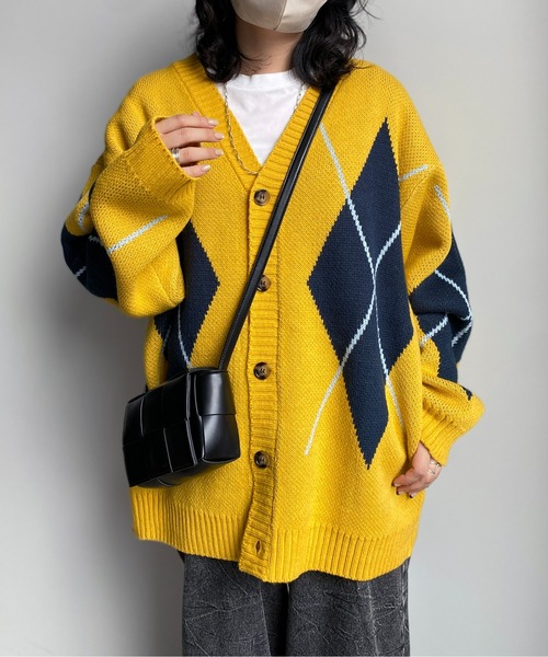 CPCM(シーピーシーエム)の「アーガイルカーディガン(カーディガン/ボレロ・メンズ・マスタード/グレー/ブラック・MEDIUM/LARGE)」の14枚目の写真