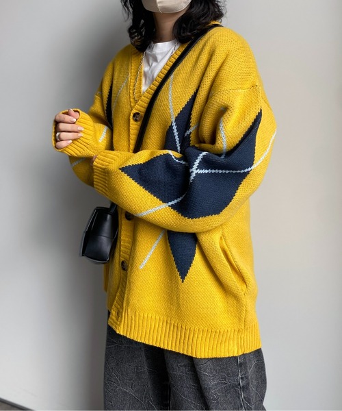 CPCM(シーピーシーエム)の「アーガイルカーディガン(カーディガン/ボレロ・メンズ・マスタード/グレー/ブラック・MEDIUM/LARGE)」の19枚目の写真