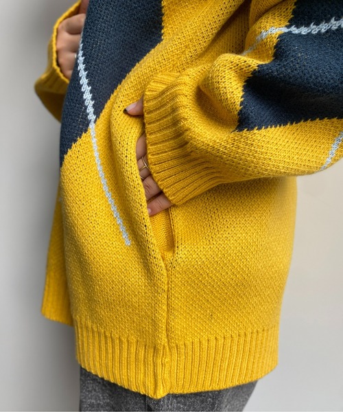 CPCM(シーピーシーエム)の「アーガイルカーディガン(カーディガン/ボレロ・メンズ・マスタード/グレー/ブラック・MEDIUM/LARGE)」の15枚目の写真