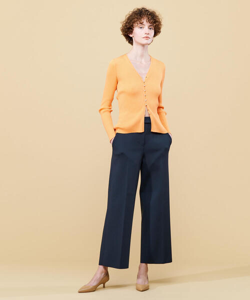DES PRES(デ・プレ)の「フルニードルニットパターン クロップドパンツ(その他パンツ・レディース・ライトベージュ/ネイビー・36/34)」の3枚目の写真
