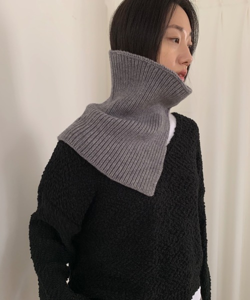 Didot.showroom（ディドット ショールーム）の「リブニットネックウォーマー（ネックウォーマー/スヌード・レディース・ラベンダー/アイボリー/グリーン/グレー/ブラウン/ベージュ・FREE）」の3枚目の写真