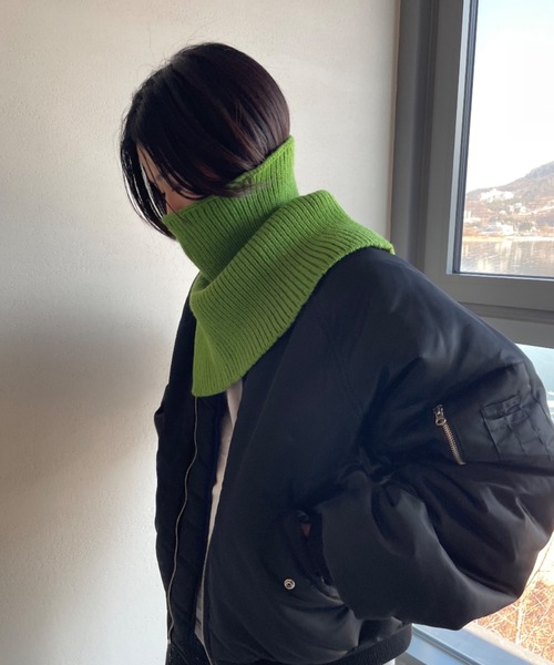 Didot.showroom（ディドット ショールーム）の「リブニットネックウォーマー（ネックウォーマー/スヌード・レディース・ラベンダー/アイボリー/グリーン/グレー/ブラウン/ベージュ・FREE）」の5枚目の写真