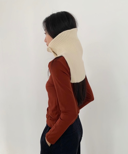 Didot.showroom（ディドット ショールーム）の「リブニットネックウォーマー（ネックウォーマー/スヌード・レディース・ラベンダー/アイボリー/グリーン/グレー/ブラウン/ベージュ・FREE）」の2枚目の写真