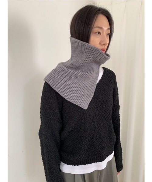 Didot.showroom（ディドット ショールーム）の「リブニットネックウォーマー（ネックウォーマー/スヌード・レディース・ラベンダー/アイボリー/グリーン/グレー/ブラウン/ベージュ・FREE）」の9枚目の写真