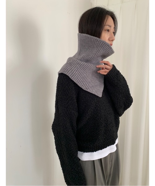 Didot.showroom（ディドット ショールーム）の「リブニットネックウォーマー（ネックウォーマー/スヌード・レディース・ラベンダー/アイボリー/グリーン/グレー/ブラウン/ベージュ・FREE）」の10枚目の写真