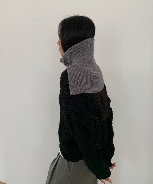 Didot.showroom（ディドット ショールーム）の「リブニットネックウォーマー（ネックウォーマー/スヌード・レディース・ラベンダー/アイボリー/グリーン/グレー/ブラウン/ベージュ・FREE）」の11枚目の写真