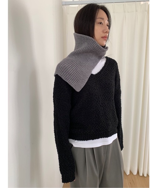 Didot.showroom（ディドット ショールーム）の「リブニットネックウォーマー（ネックウォーマー/スヌード・レディース・ラベンダー/アイボリー/グリーン/グレー/ブラウン/ベージュ・FREE）」の12枚目の写真