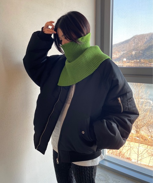 Didot.showroom（ディドット ショールーム）の「リブニットネックウォーマー（ネックウォーマー/スヌード・レディース・ラベンダー/アイボリー/グリーン/グレー/ブラウン/ベージュ・FREE）」の13枚目の写真