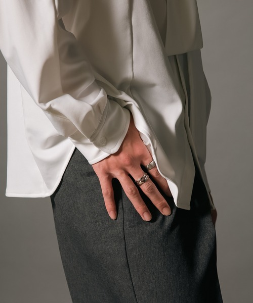 UNIIT（ユニット）の「【UNIIT/ユニット】 ワイドシルエット 　ワイドパンツ　センタープレス　イージーパンツ 韓国ファッション モードファッション キレイ目　ウエストゴム（その他パンツ・メンズ・チャコールグレー/ブラック/ベージュ・X-LARGE/LARGE/MEDIUM/SMALL）」の4枚目の写真