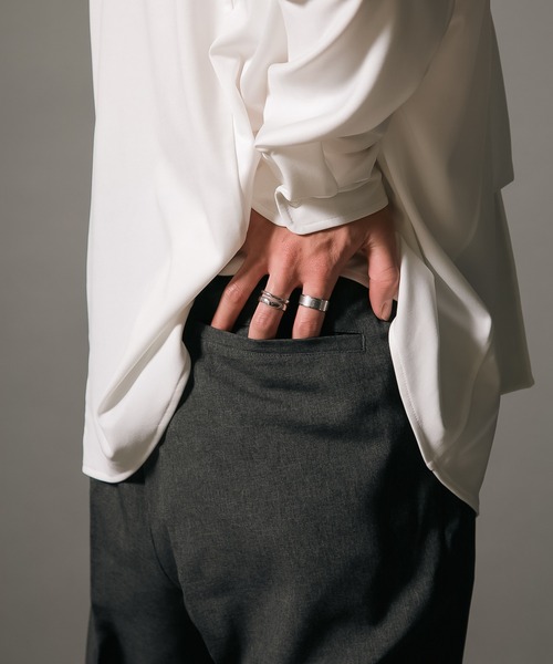 UNIIT（ユニット）の「【UNIIT/ユニット】 ワイドシルエット 　ワイドパンツ　センタープレス　イージーパンツ 韓国ファッション モードファッション キレイ目　ウエストゴム（その他パンツ・メンズ・チャコールグレー/ブラック/ベージュ・X-LARGE/LARGE/MEDIUM/SMALL）」の6枚目の写真