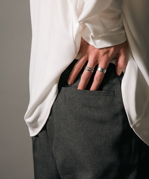 UNIIT（ユニット）の「【UNIIT/ユニット】 ワイドシルエット 　ワイドパンツ　センタープレス　イージーパンツ 韓国ファッション モードファッション キレイ目　ウエストゴム（その他パンツ・メンズ・チャコールグレー/ブラック/ベージュ・X-LARGE/LARGE/MEDIUM/SMALL）」の7枚目の写真