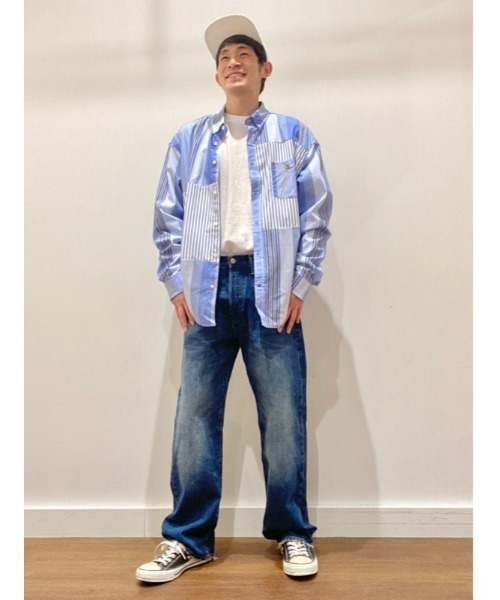 GAP ギャップ 総柄 マルチストライプ 長袖 シャツ ネイビー S146 1a5f56edbd5d091676cf4bbe668048
