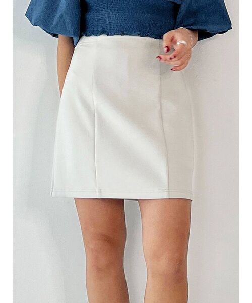 EMODA（エモダ）の「スーパーハイウエストミニスカート（スカート・レディース・ブルー/アイボリー/ブラック・SMALL/MEDIUM）」の2枚目の写真