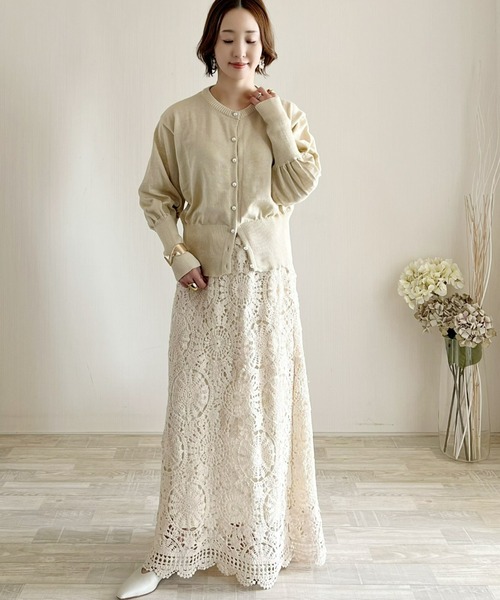 ECRIRE（エクリール）の「【陽コラボ】パールボタンカーディガン（カーディガン/ボレロ・レディース・アイボリー/ブラック/グレー・M）」の18枚目の写真