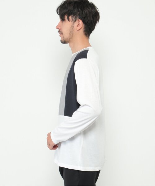 ikka(イッカ)の「ストライプミックス切り替えロンT(Tシャツ/カットソー・メンズ・ブルー/ホワイト/グリーン/ネイビー・S/L/XL/M)」の13枚目の写真