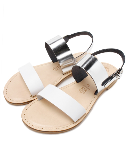 ROSE BUD(ローズバッド)の「(EDER)1262 WOMEN'S BICOLOR OPEN TOE FLAT SANDAL(サンダル・レディース・ホワイト系その他/イエロー系その他・37/36/39/38)」の2枚目の写真