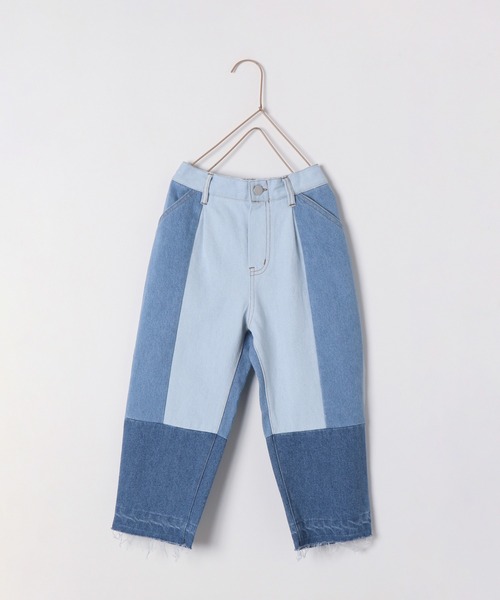 LOWRYS FARM(ローリーズファーム)の「デニムパッチワークパンツ 180008(デニムパンツ・キッズ・ブルー・110cm/120cm/130cm/140cm/150cm)」の2枚目の写真