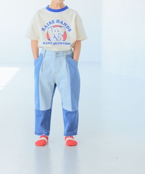 LOWRYS FARM(ローリーズファーム)の「デニムパッチワークパンツ 180008(デニムパンツ・キッズ・ブルー・110cm/120cm/130cm/140cm/150cm)」の14枚目の写真