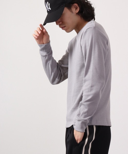 FUNALIVE(ファンアライブ)の「RDS サーマルクルー長袖Tシャツ(Tシャツ/カットソー・メンズ・グレー/カーキ/ライトピンク/ブラック/ベージュ/ホワイト/ネイビー・XL/L/M)」の19枚目の写真
