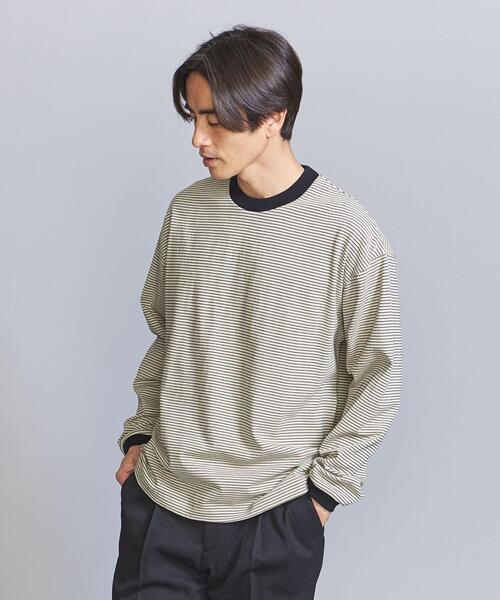 BEAUTY&YOUTH UNITED ARROWS（ビューティーアンドユースユナイテッドアローズ）の「ミジン ボーダー リンガー ロングスリーブ カットソー（Tシャツ/カットソー・メンズ・ライトブルー/ベージュ/オフホワイト・S/L/XL/M）」の13枚目の写真