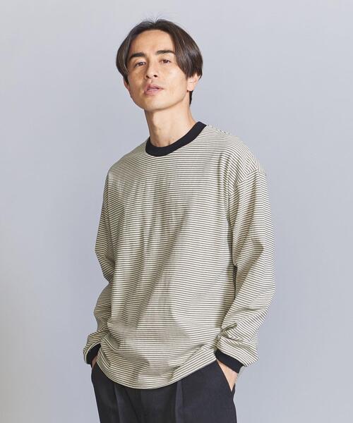 BEAUTY&YOUTH UNITED ARROWS（ビューティーアンドユースユナイテッドアローズ）の「ミジン ボーダー リンガー ロングスリーブ カットソー（Tシャツ/カットソー・メンズ・ライトブルー/ベージュ/オフホワイト・S/L/XL/M）」の14枚目の写真