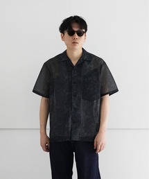 TOGA VIRILIS Mesh marble print S/S shirt