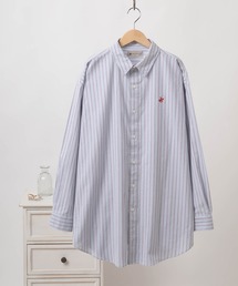 【BEVERLY HILLS POLO CLUB/ビバリーヒルズポロクラブ】スーパーワイドシルエット レギュラーカラーシャツ 無地&ストライプ柄/長袖シャツ