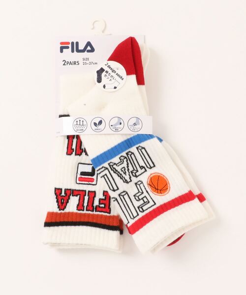FILA(フィラ)の「FILA/フィラ メンズ クルー丈 ソックス ブランド ロゴ 吸水速乾 消臭 補強 靴下 2足セット(ソックス/靴下・メンズ・ホワイト系/ブラック系・25-27CM)」の13枚目の写真