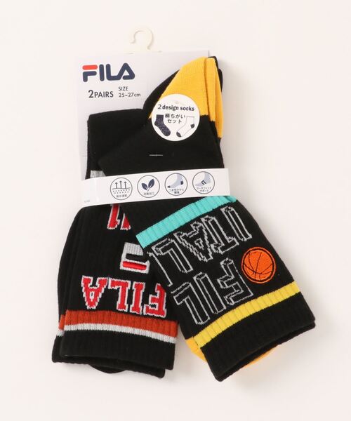 FILA(フィラ)の「FILA/フィラ メンズ クルー丈 ソックス ブランド ロゴ 吸水速乾 消臭 補強 靴下 2足セット(ソックス/靴下・メンズ・ホワイト系/ブラック系・25-27CM)」の14枚目の写真