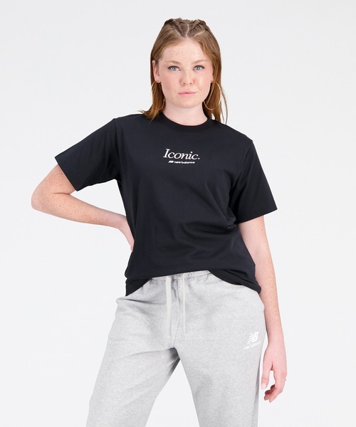 NEW BALANCE（ニューバランス）の「NB Athletics Icono グラフィックショートスリーブTシャツ（Tシャツ/カットソー・レディース・ネイビー/レッド/ブラック/アイボリー・SMALL/MEDIUM/LARGE/X-LARGE）」の9枚目の写真