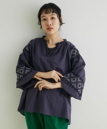 CRAFT STANDARD BOUTIQUE | インドコットン 刺繍スリーブスキッパーブラウス ◆(シャツ/ブラウス)
