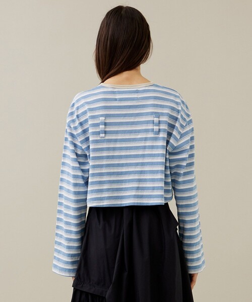 kotohayokozawa（コトハヨコザワ）の「【kotohayokozawa/コトハヨコザワ】クロップドロングT（Tシャツ/カットソー・レディース・ブルー/ホワイト・FREE）」の20枚目の写真
