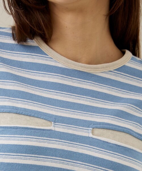 kotohayokozawa（コトハヨコザワ）の「【kotohayokozawa/コトハヨコザワ】クロップドロングT（Tシャツ/カットソー・レディース・ブルー/ホワイト・FREE）」の18枚目の写真