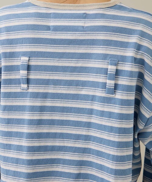 kotohayokozawa（コトハヨコザワ）の「【kotohayokozawa/コトハヨコザワ】クロップドロングT（Tシャツ/カットソー・レディース・ブルー/ホワイト・FREE）」の6枚目の写真