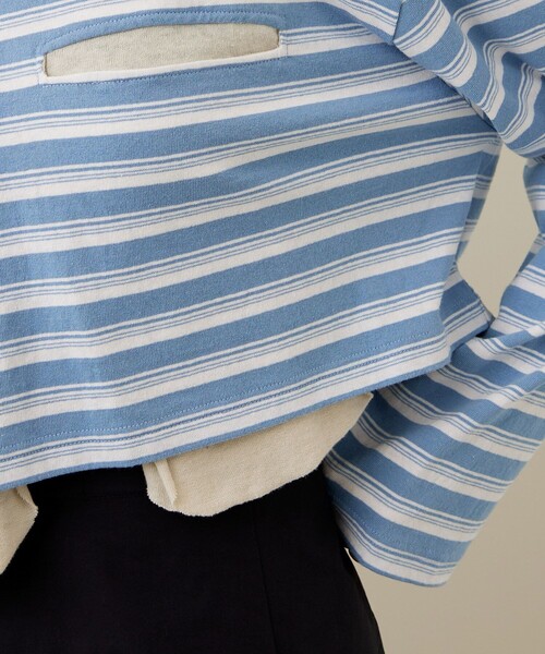 kotohayokozawa（コトハヨコザワ）の「【kotohayokozawa/コトハヨコザワ】クロップドロングT（Tシャツ/カットソー・レディース・ブルー/ホワイト・FREE）」の16枚目の写真