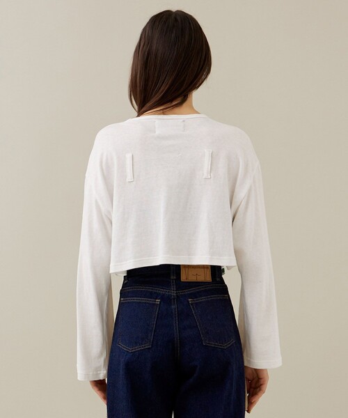 kotohayokozawa（コトハヨコザワ）の「【kotohayokozawa/コトハヨコザワ】クロップドロングT（Tシャツ/カットソー・レディース・ブルー/ホワイト・FREE）」の14枚目の写真