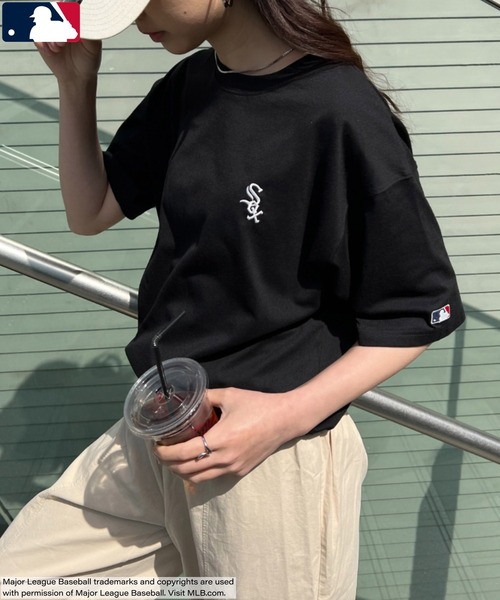 MLB（メジャーリーグベースボール）の「【WEB限定 別注】MLB チームロゴワンポイント刺繍 クルーネック 半袖Tシャツ（Tシャツ/カットソー・レディース・ブラック/ホワイト系その他2/グレー/ネイビー/ホワイト系その他/ホワイト系その他3・M/L/XL）」の7枚目の写真