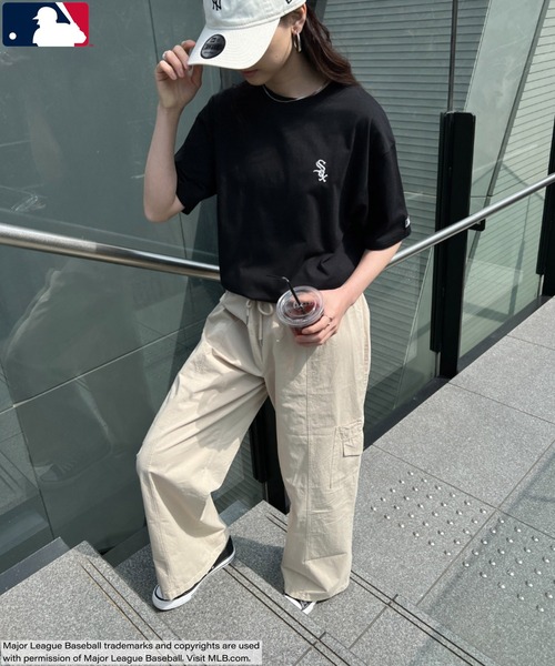 MLB（メジャーリーグベースボール）の「【WEB限定 別注】MLB チームロゴワンポイント刺繍 クルーネック 半袖Tシャツ（Tシャツ/カットソー・レディース・ブラック/ホワイト系その他2/グレー/ネイビー/ホワイト系その他/ホワイト系その他3・M/L/XL）」の9枚目の写真