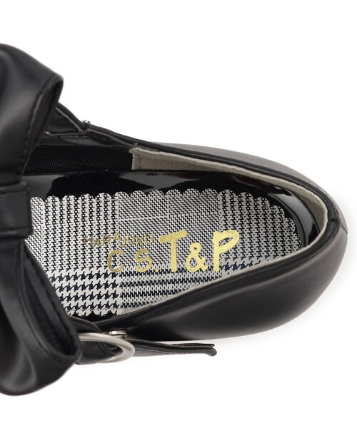 cs T&P（シーエスティーアンドピー）の「厚底チャンキーヒールリボン付きパンプス（パンプス・レディース・ブラック/ホワイト系2/ブラック系1・S/M/L/LL）」の14枚目の写真
