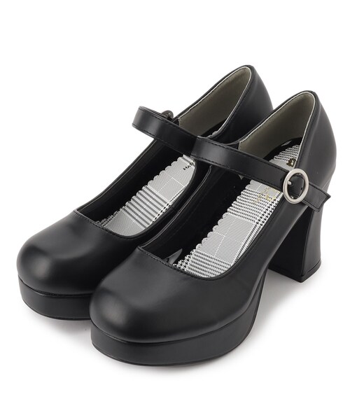 cs T&P（シーエスティーアンドピー）の「厚底チャンキーヒールリボン付きパンプス（パンプス・レディース・ブラック/ホワイト系2/ブラック系1・S/M/L/LL）」の16枚目の写真