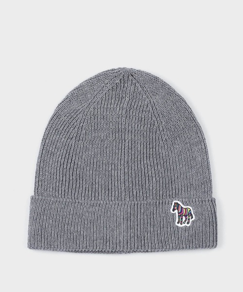 PS Paul Smith（ピーエスポールスミス）の「ゼブラパッチ ニットキャップ / 130309 582VC（ニットキャップ/ビーニー・メンズ・ブラック/ネイビー/グレー・FREE）」の3枚目の写真