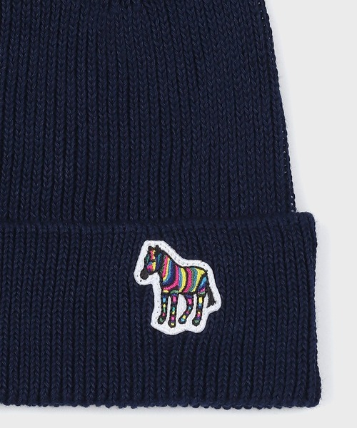 PS Paul Smith（ピーエスポールスミス）の「ゼブラパッチ ニットキャップ / 130309 582VC（ニットキャップ/ビーニー・メンズ・ブラック/ネイビー/グレー・FREE）」の4枚目の写真