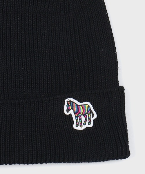 PS Paul Smith（ピーエスポールスミス）の「ゼブラパッチ ニットキャップ / 130309 582VC（ニットキャップ/ビーニー・メンズ・ブラック/ネイビー/グレー・FREE）」の5枚目の写真