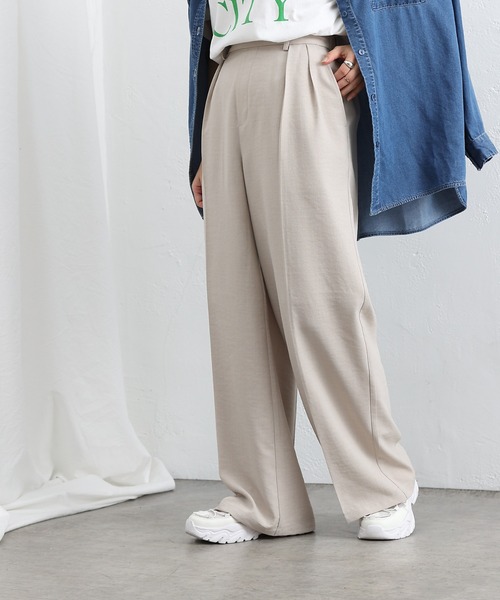 COLONY 2139（コロニートゥーワンスリーナイン）の「テックリネンワイドパンツ（スラックス・レディース・ブラック/サックスブルー/ライトベージュ・SMALL/MEDIUM/LARGE）」の3枚目の写真