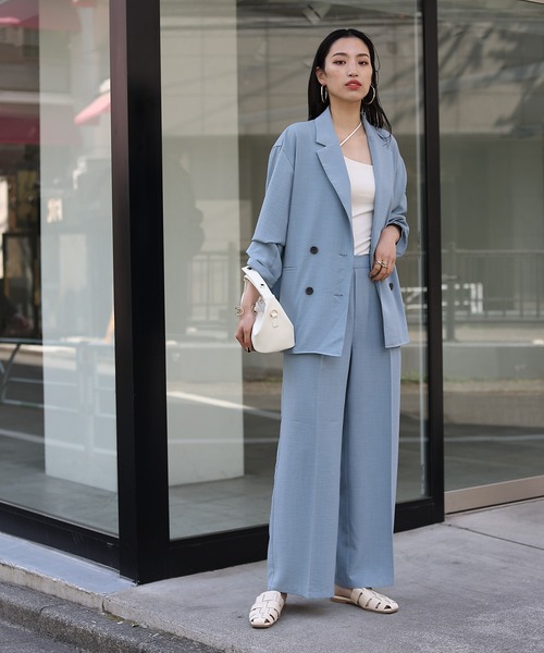 COLONY 2139（コロニートゥーワンスリーナイン）の「テックリネンワイドパンツ（スラックス・レディース・ブラック/サックスブルー/ライトベージュ・SMALL/MEDIUM/LARGE）」の20枚目の写真