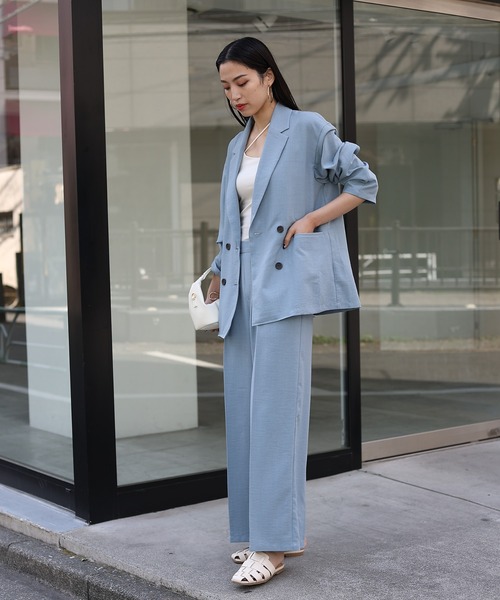 COLONY 2139（コロニートゥーワンスリーナイン）の「テックリネンワイドパンツ（スラックス・レディース・ブラック/サックスブルー/ライトベージュ・SMALL/MEDIUM/LARGE）」の13枚目の写真