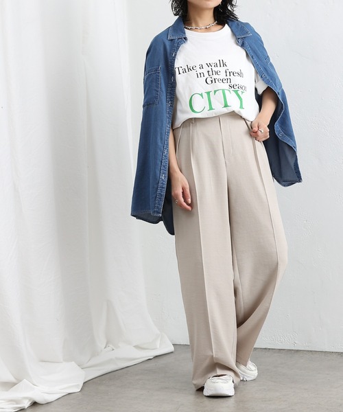 COLONY 2139（コロニートゥーワンスリーナイン）の「テックリネンワイドパンツ（スラックス・レディース・ブラック/サックスブルー/ライトベージュ・SMALL/MEDIUM/LARGE）」の14枚目の写真