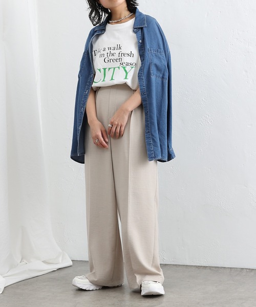 COLONY 2139（コロニートゥーワンスリーナイン）の「テックリネンワイドパンツ（スラックス・レディース・ブラック/サックスブルー/ライトベージュ・SMALL/MEDIUM/LARGE）」の11枚目の写真