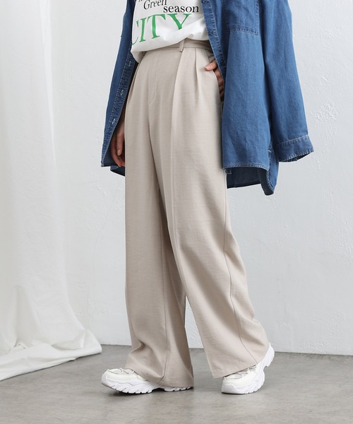 COLONY 2139（コロニートゥーワンスリーナイン）の「テックリネンワイドパンツ（スラックス・レディース・ブラック/サックスブルー/ライトベージュ・SMALL/MEDIUM/LARGE）」の4枚目の写真