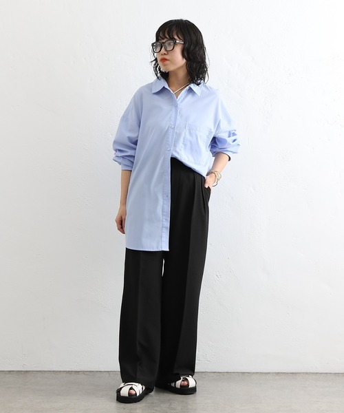 COLONY 2139（コロニートゥーワンスリーナイン）の「テックリネンワイドパンツ（スラックス・レディース・ブラック/サックスブルー/ライトベージュ・SMALL/MEDIUM/LARGE）」の8枚目の写真